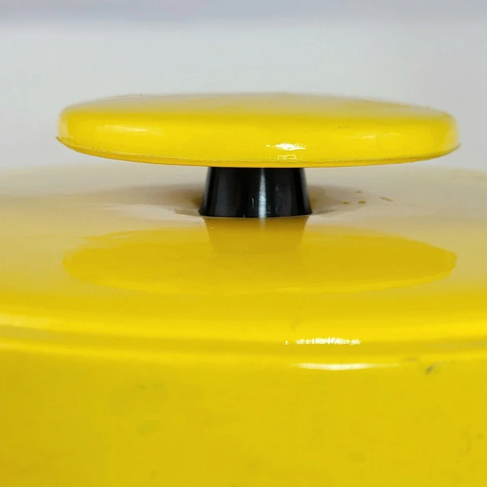 Vintage Mid Century Modern Yellow Insulated Ice Bucket with Lid and Handle